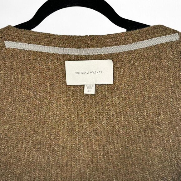 Brochu Walker Thandee Asymmetrical Wool Blend Sweater in Forest Green - Picture 6 of 8